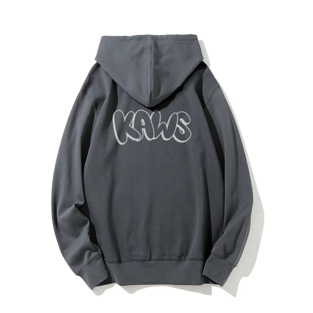 High-Quality Mens Graphic KAWS Letter Print Hoodie Sweatshirt