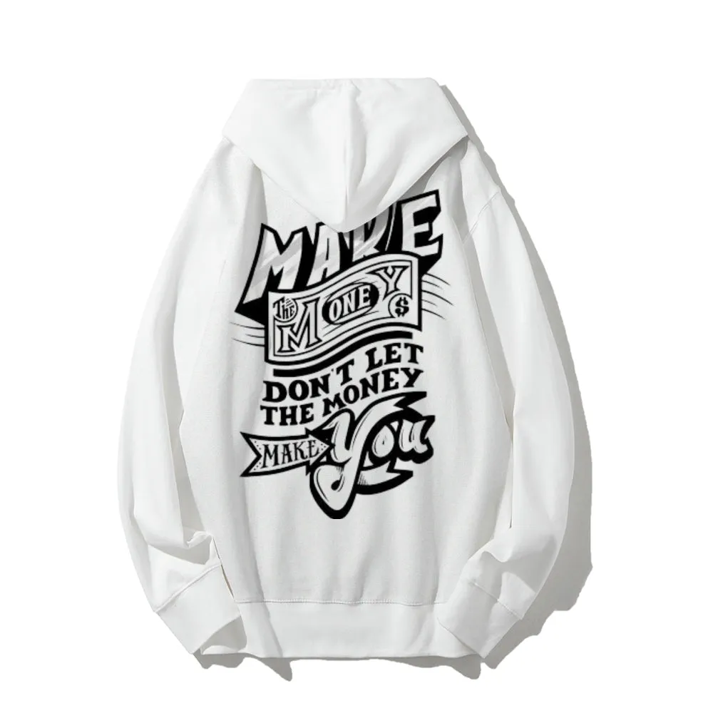 Mens MAKE MONEY Slogan Graphic Hoodies