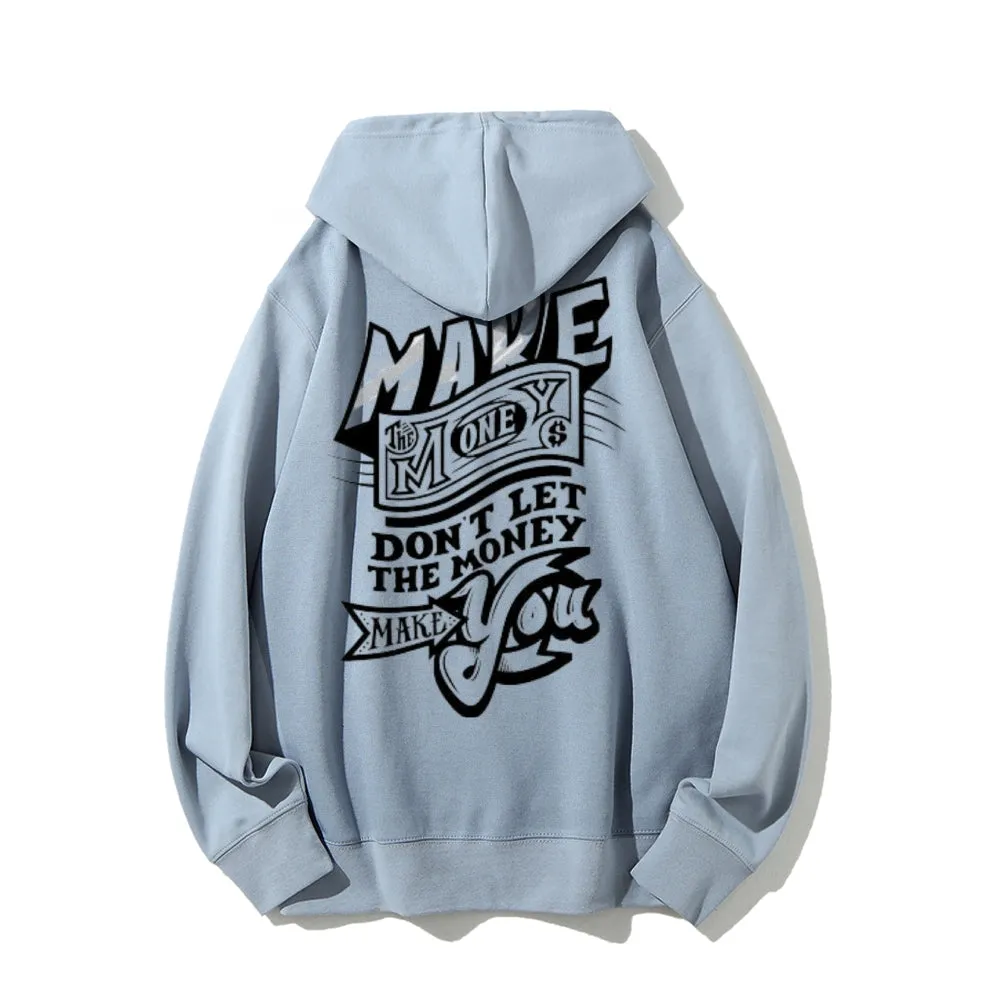 Mens MAKE MONEY Slogan Graphic Hoodies