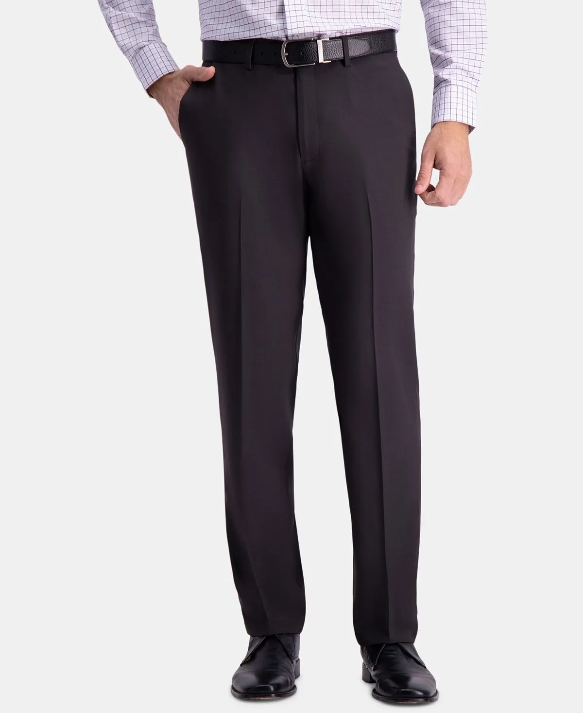 Men's premium comfort straight fit classic trousers 4-way stretch, wrinkle-free, flat front Haggar, multi