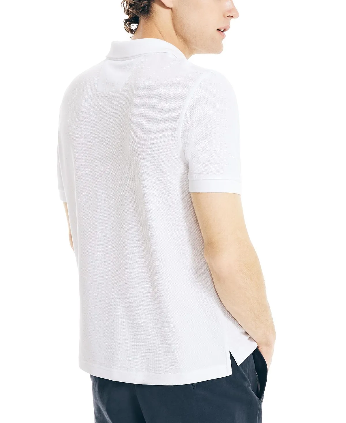 Men's regular fit polo shirt made from environmentally friendly Nautica materials, white