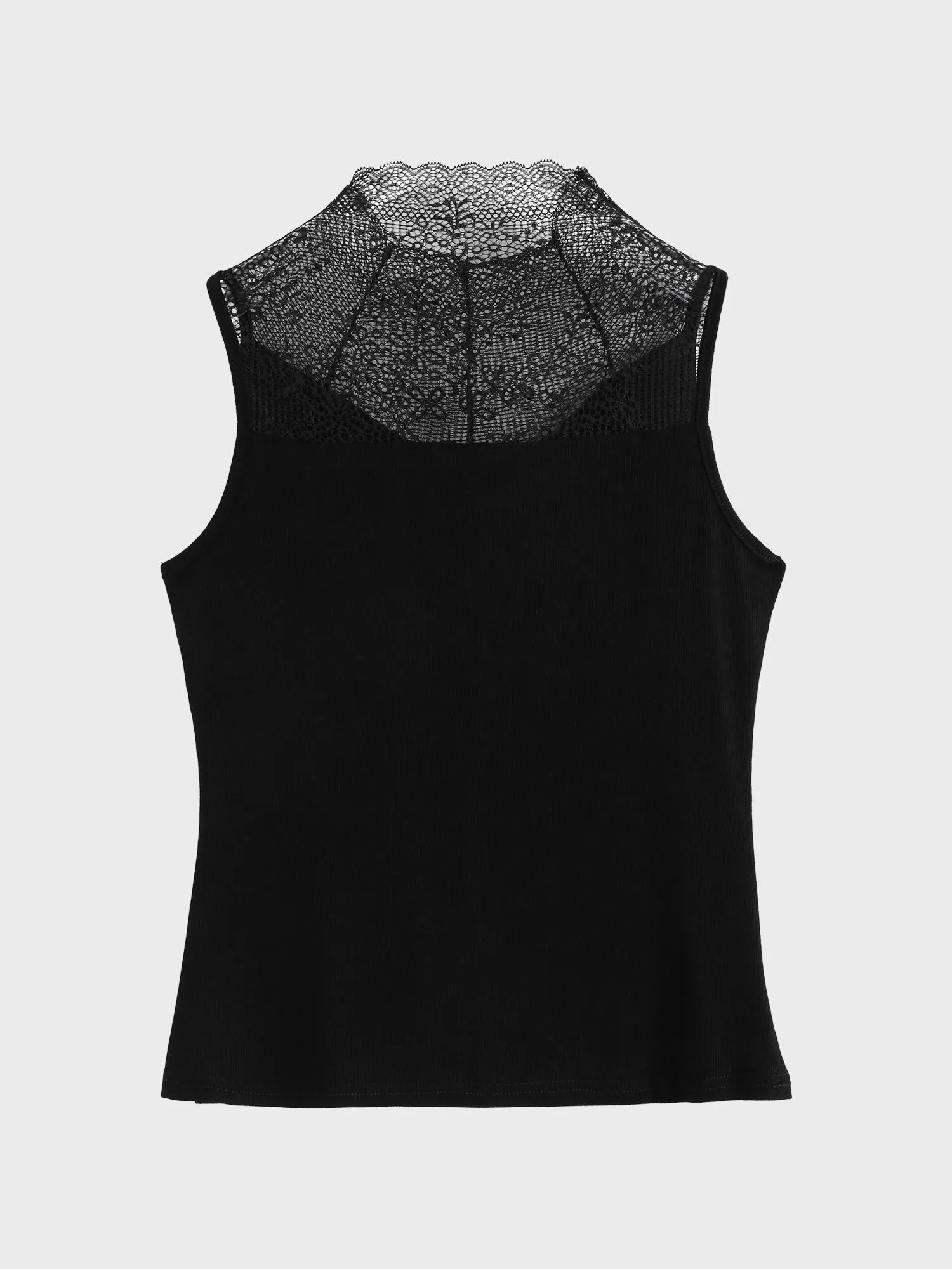 Midsize Posh Lace Turtleneck Tank Top