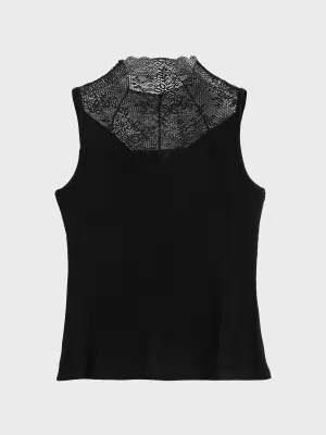 Midsize Posh Lace Turtleneck Tank Top