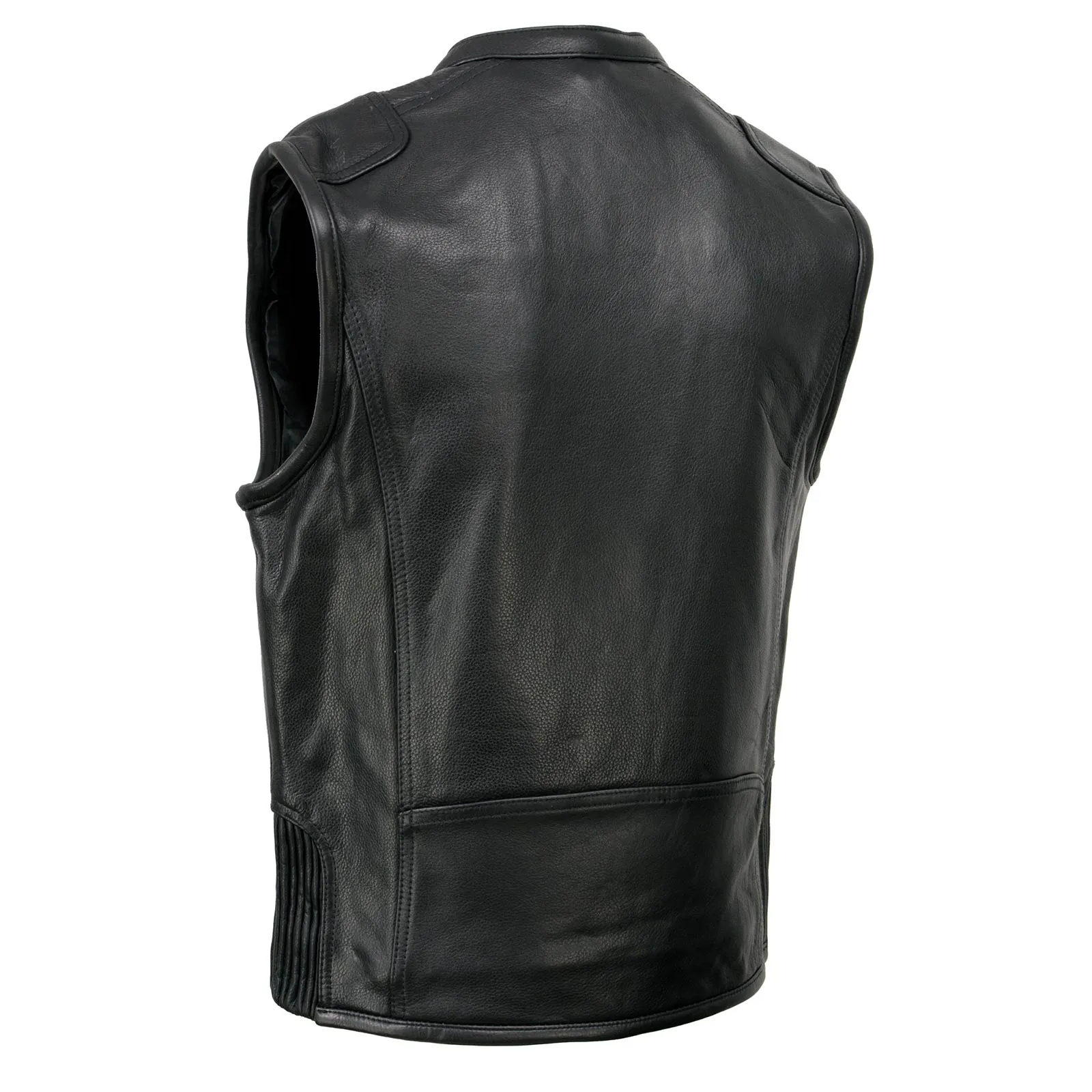 Milwaukee Leather MLM3502 Men's Black Cool-Tec Leather Vest Front