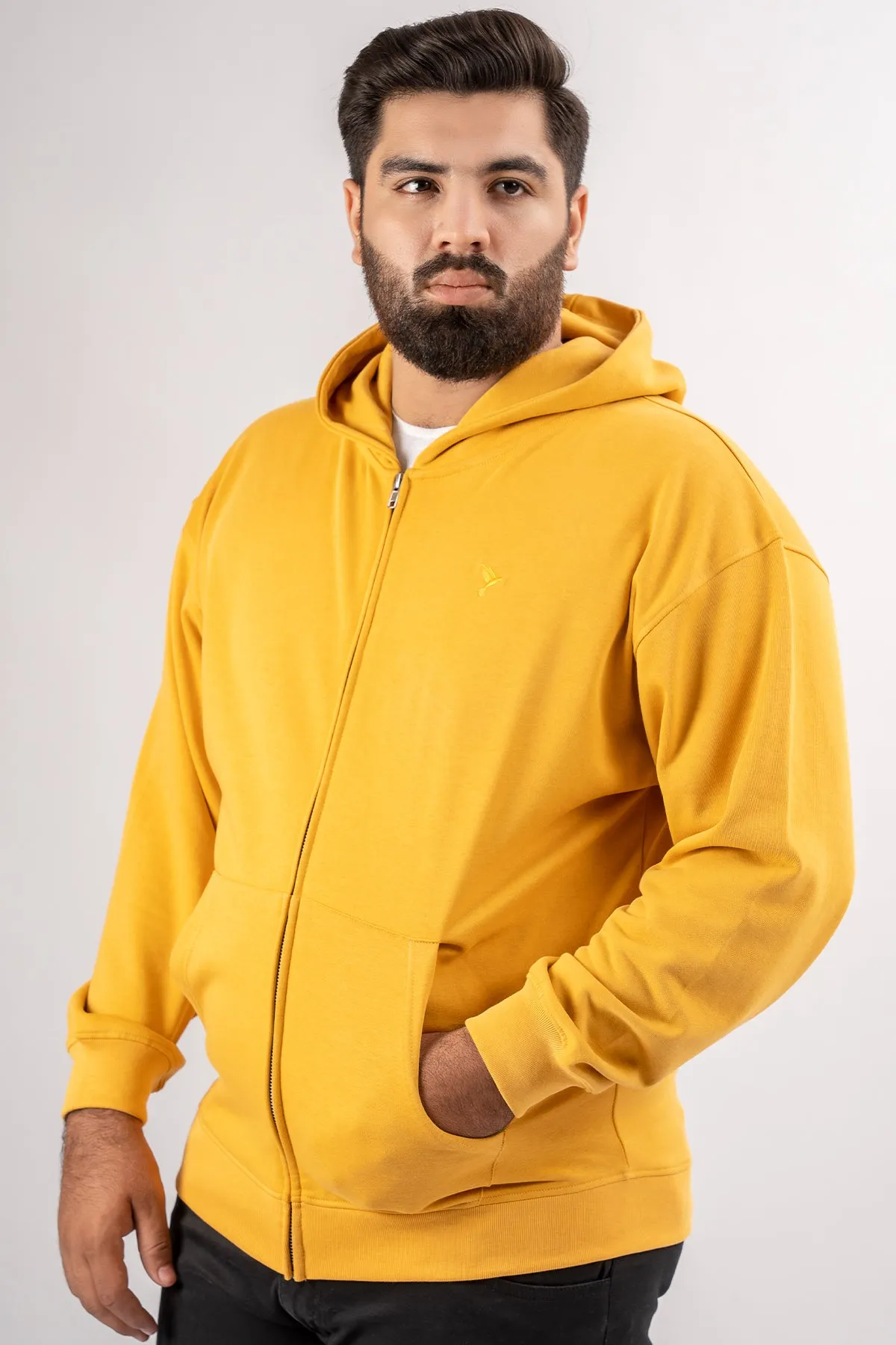 Mineral Yellow Relaxed Fit  Zip Through hoodie (Plus Size) - S24 - UH0019P