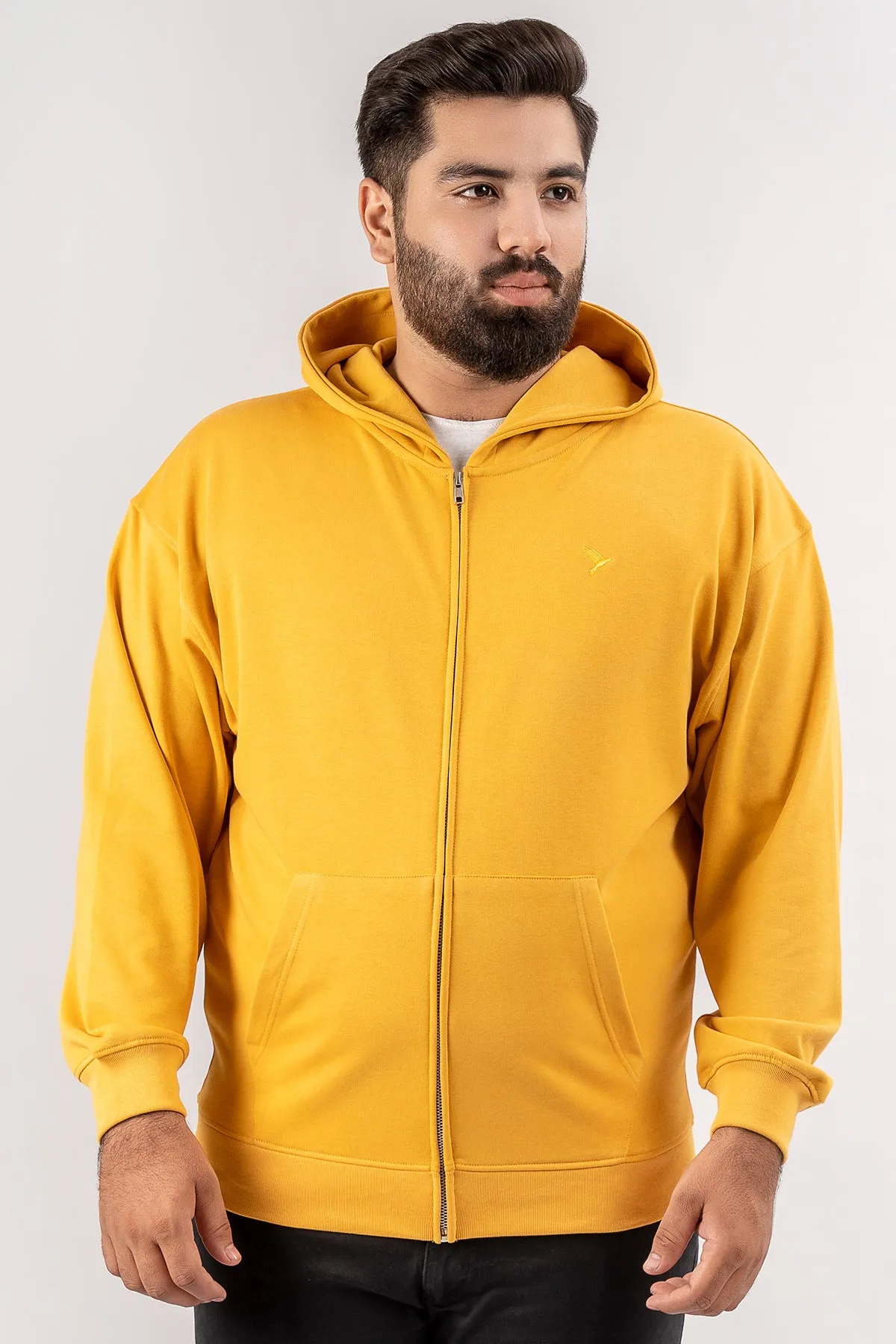 Mineral Yellow Relaxed Fit  Zip Through hoodie (Plus Size) - S24 - UH0019P