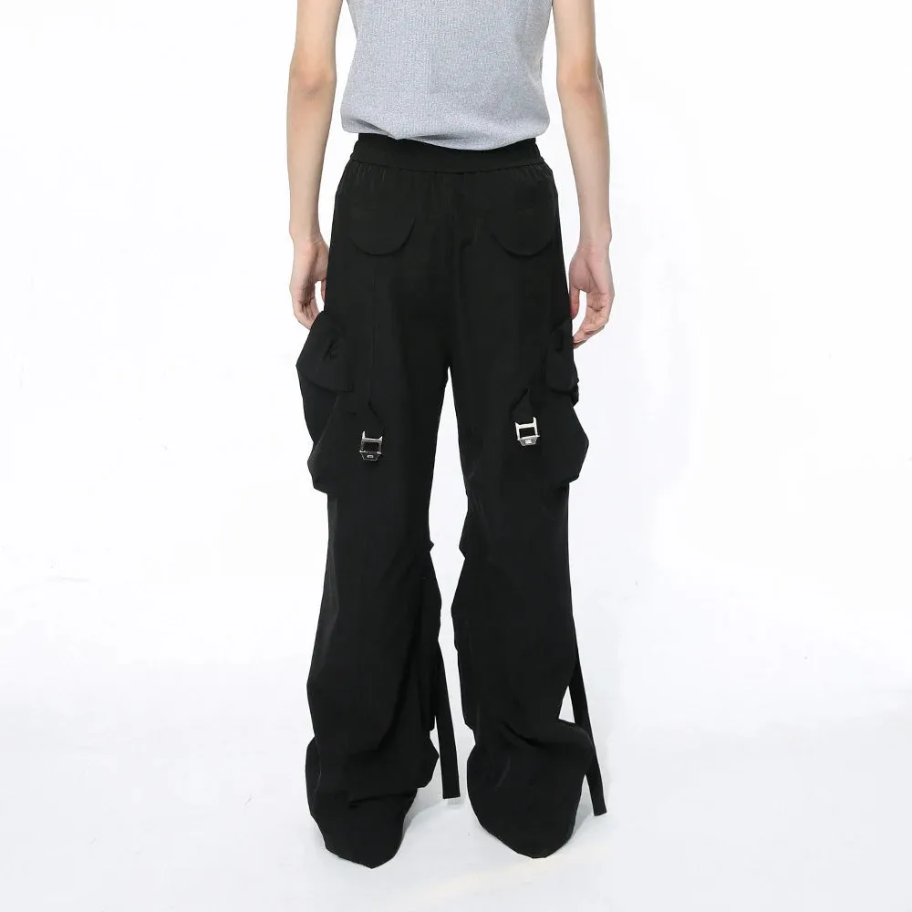 Multi Pocket Strap Loose Cargo Pants