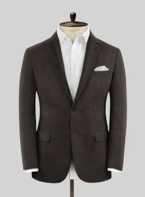 Napolean Dark Brown Herringbone Wool Jacket