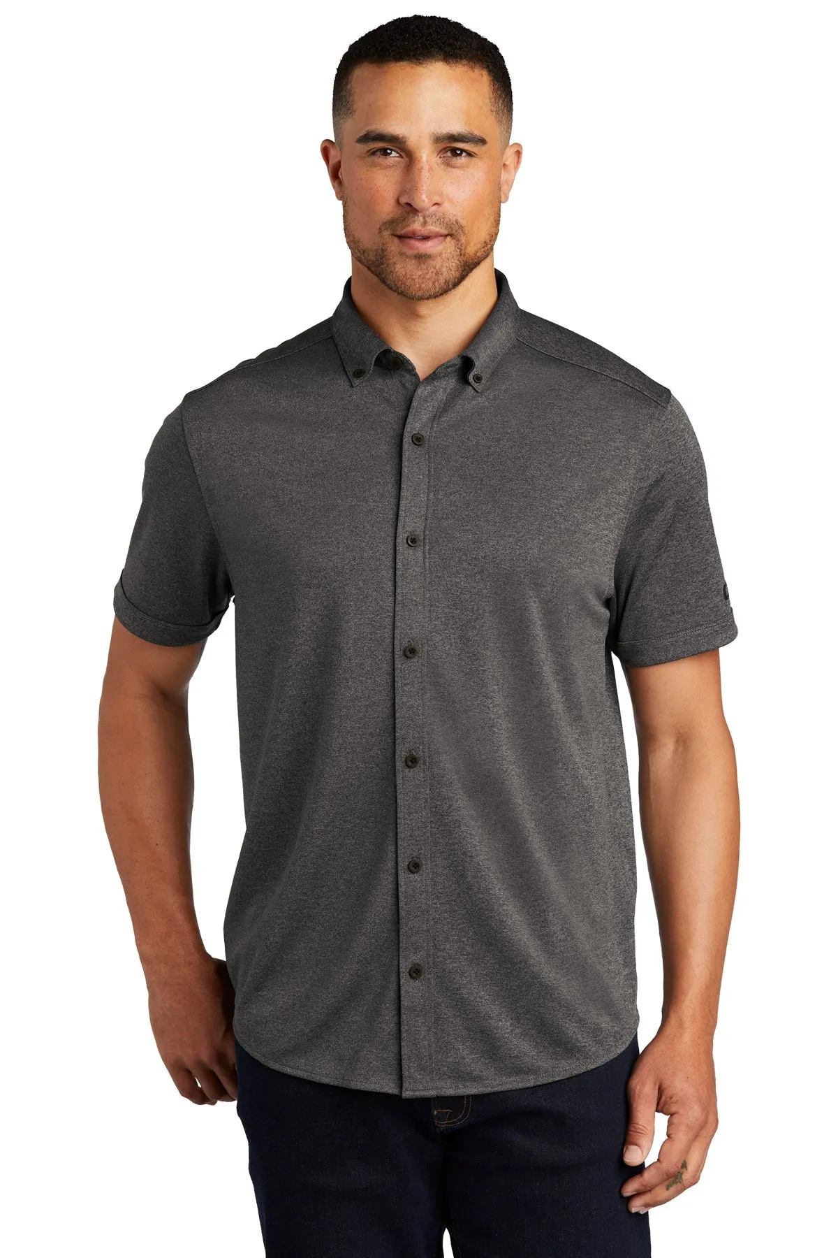 OGIO Gravitate Custom Button Down Shirts, Dark Heather Grey