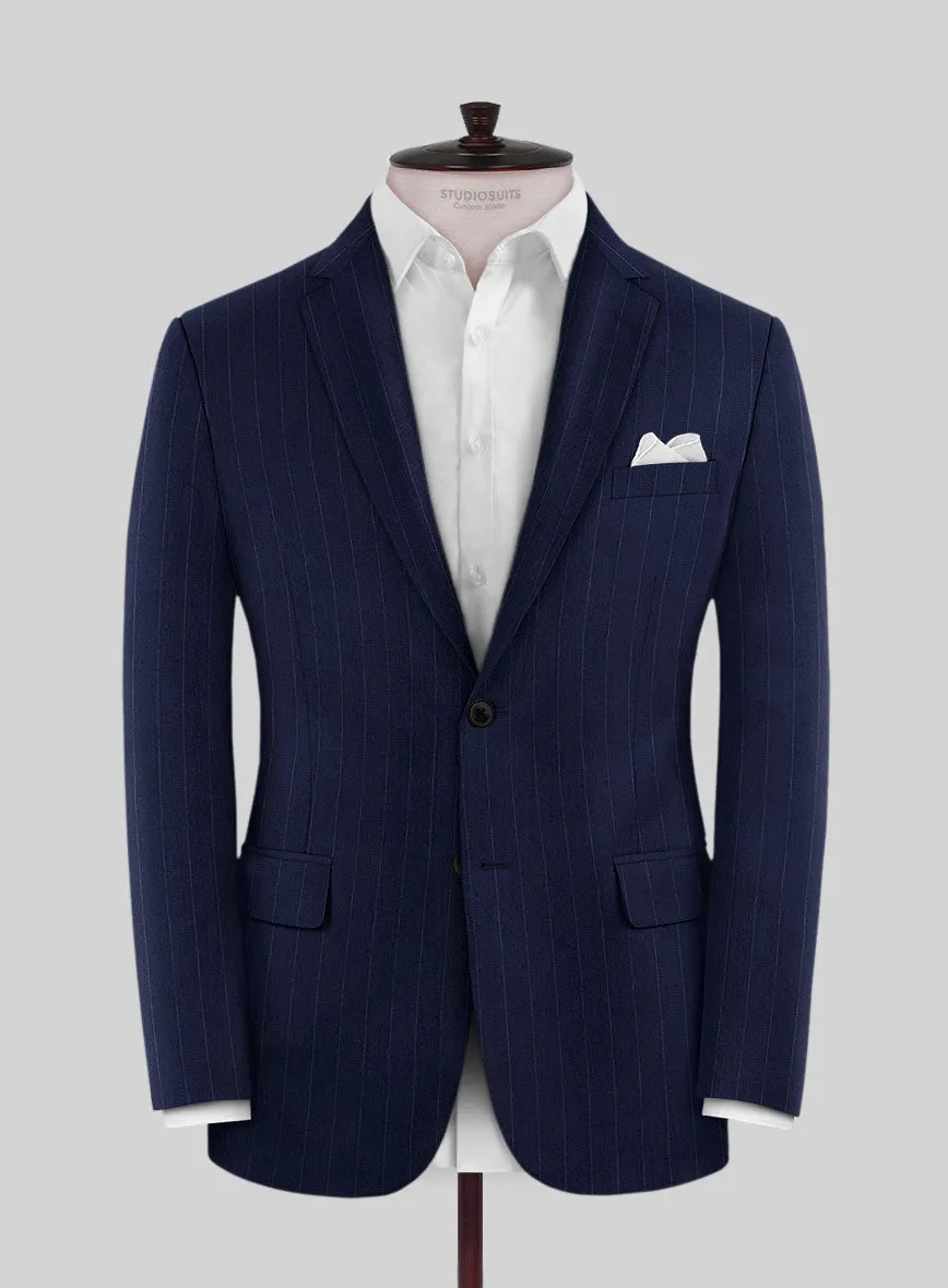 Reda Flexo Blue Stripe Wool Jacket