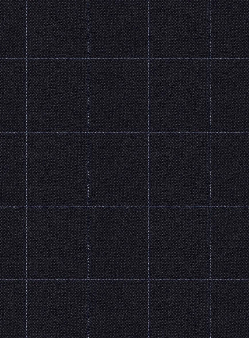 Reda Flexo Dark Blue Checks Wool Jacket