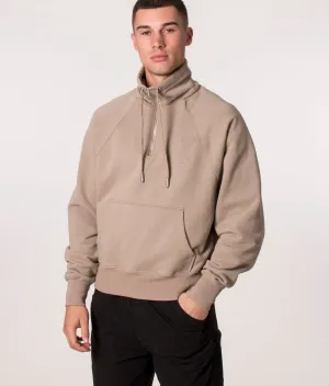 Relaxed Fit Tonal Big ADC Quarter Zip Sweatshirt