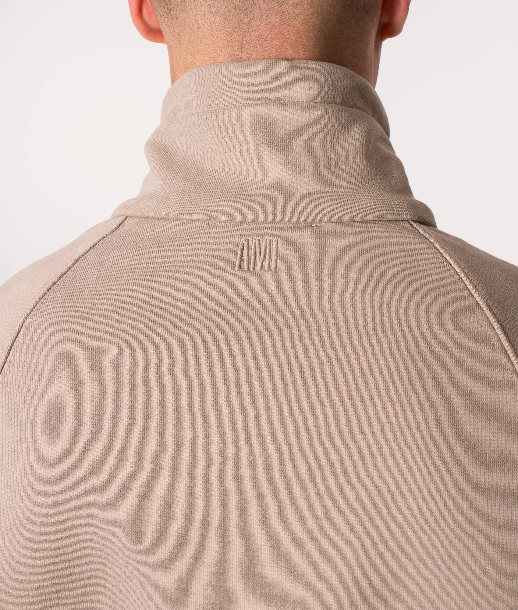 Relaxed Fit Tonal Big ADC Quarter Zip Sweatshirt