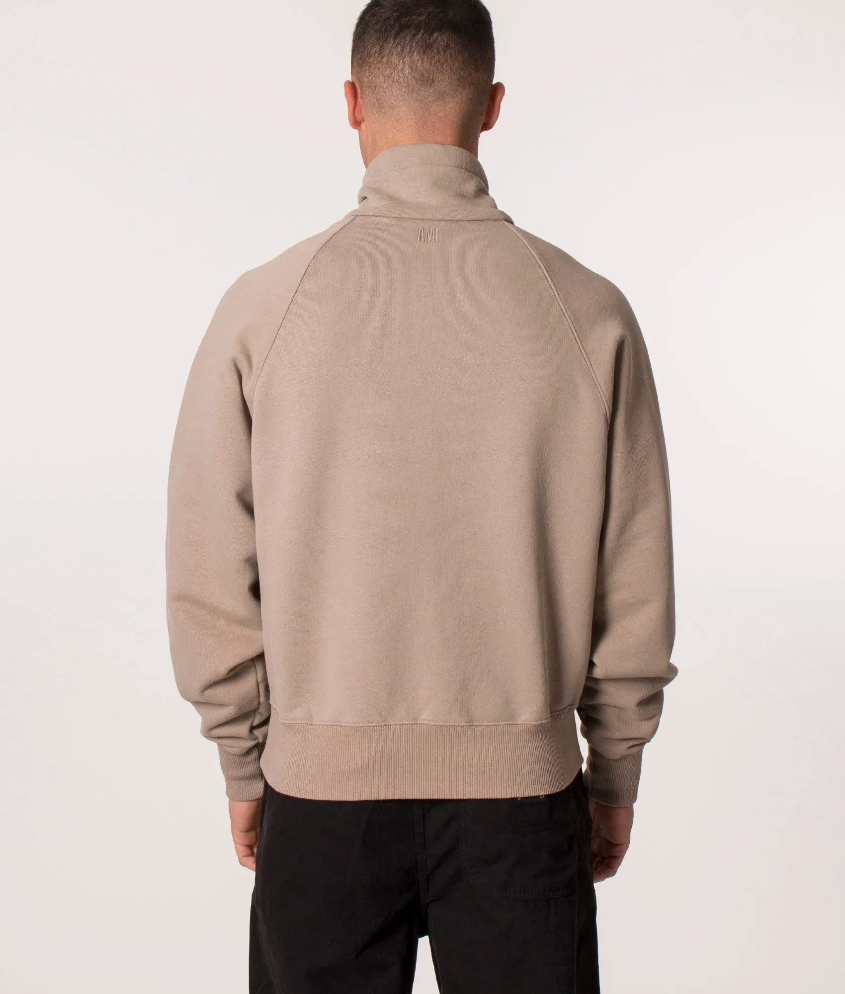 Relaxed Fit Tonal Big ADC Quarter Zip Sweatshirt