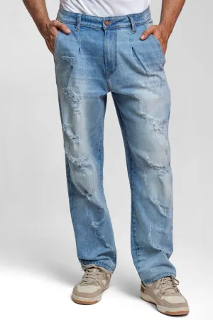 Ripped & Repair Blue Jeans –For Him