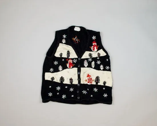 Rows of Snowmen-Small Christmas Sweater