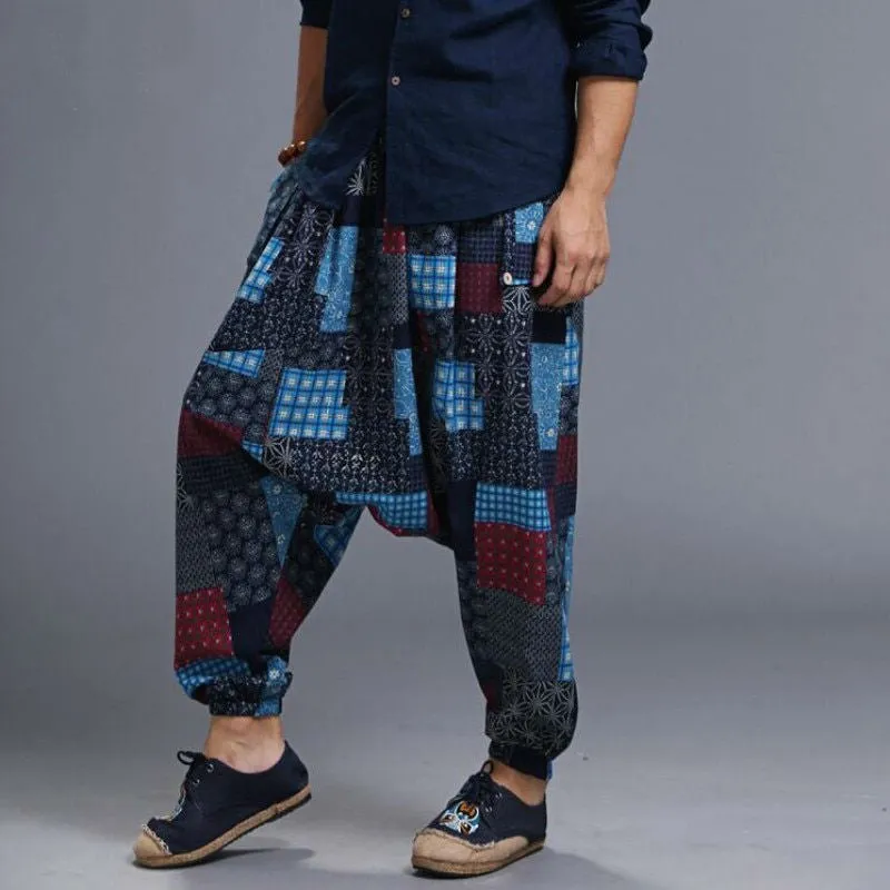 Samurai Boho Casual Loose Baggy Men Harem Pants