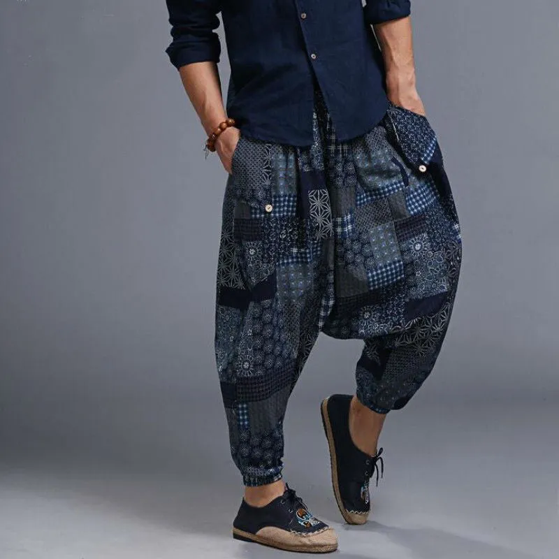 Samurai Boho Casual Loose Baggy Men Harem Pants