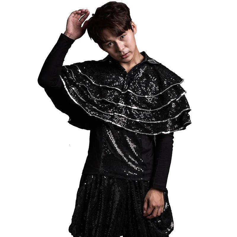 Sequin Shine Set Nightclub Dance Style Men Shirt and Pant