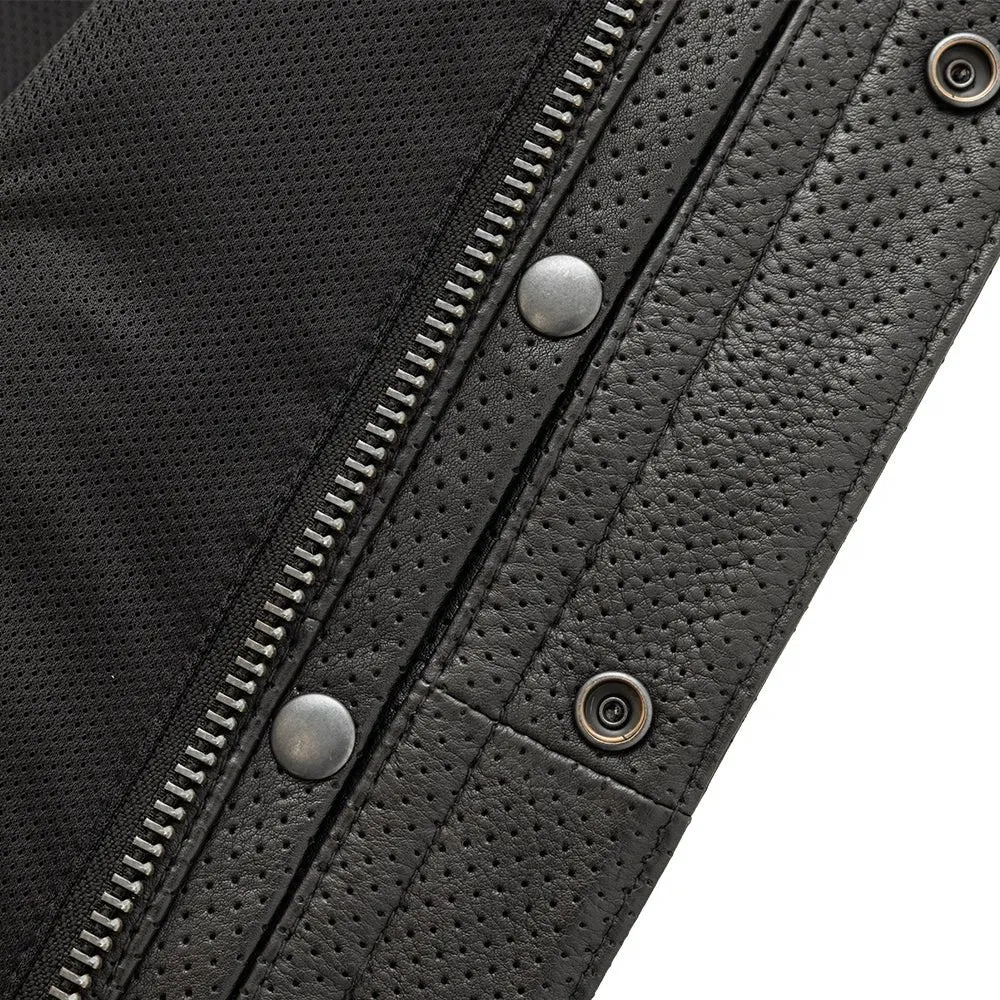 Sharp Shooter Perforated Men's Motorcycle Leather Vest