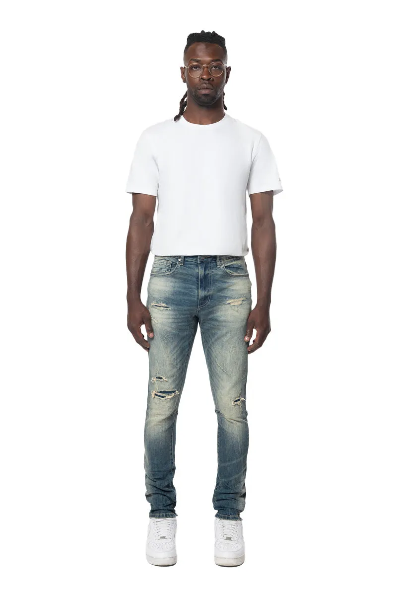 Smoke Rise Men's Vintage Distressed Washed Jeans