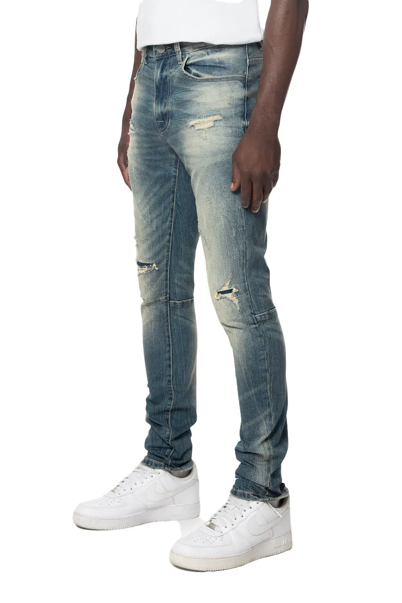 Smoke Rise Men's Vintage Distressed Washed Jeans