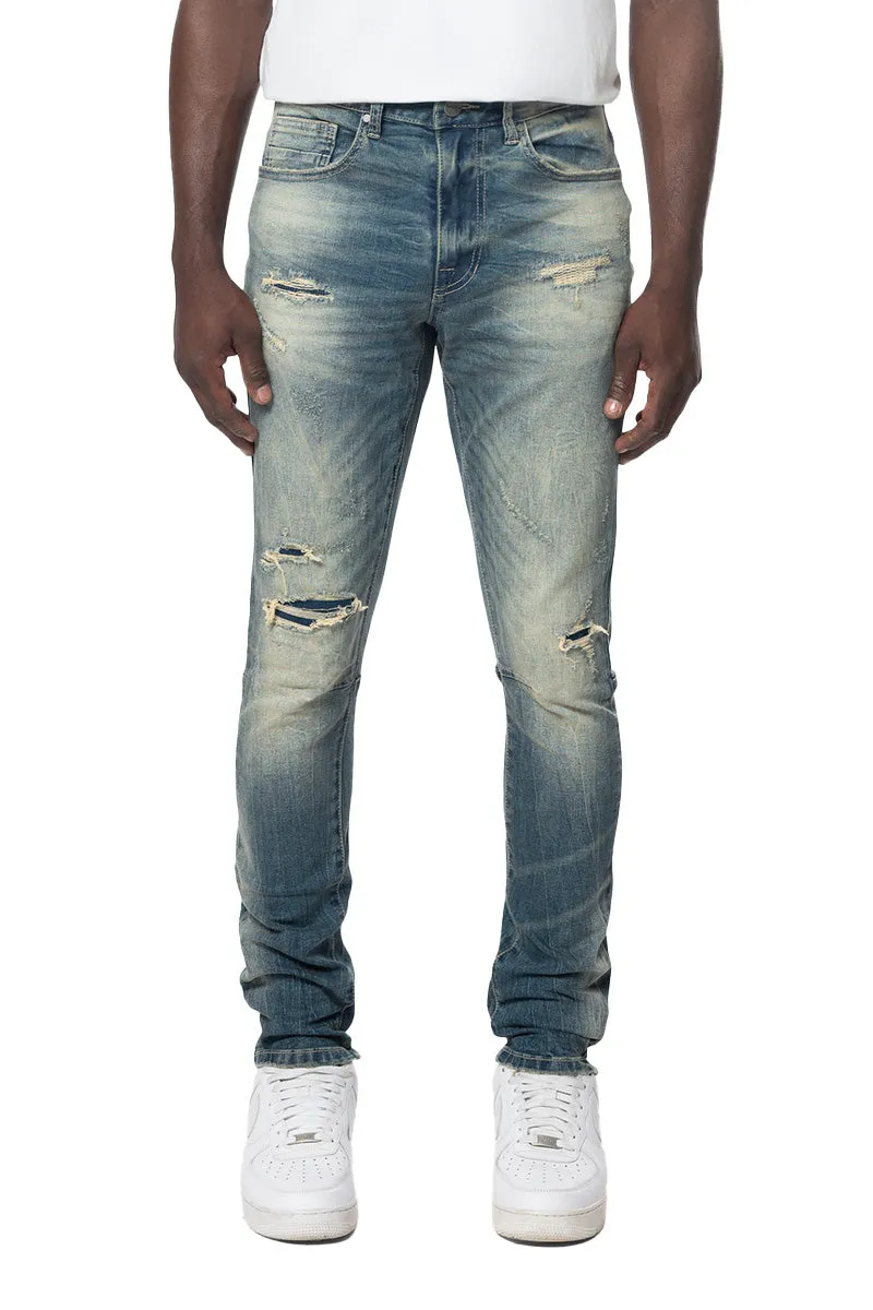 Smoke Rise Men's Vintage Distressed Washed Jeans