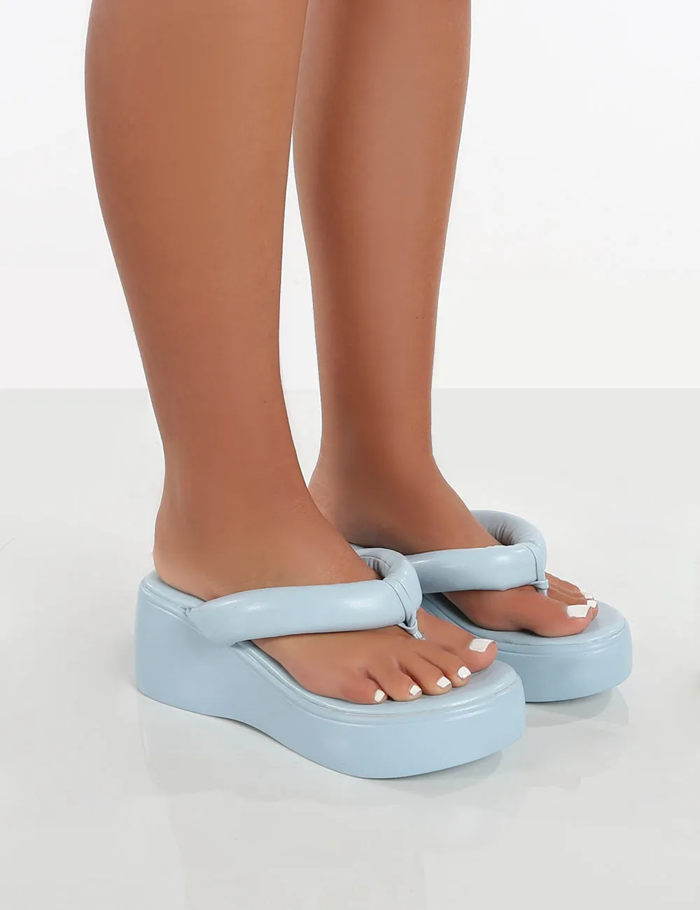 Song Blue Padded Toepost Flatform Sandal