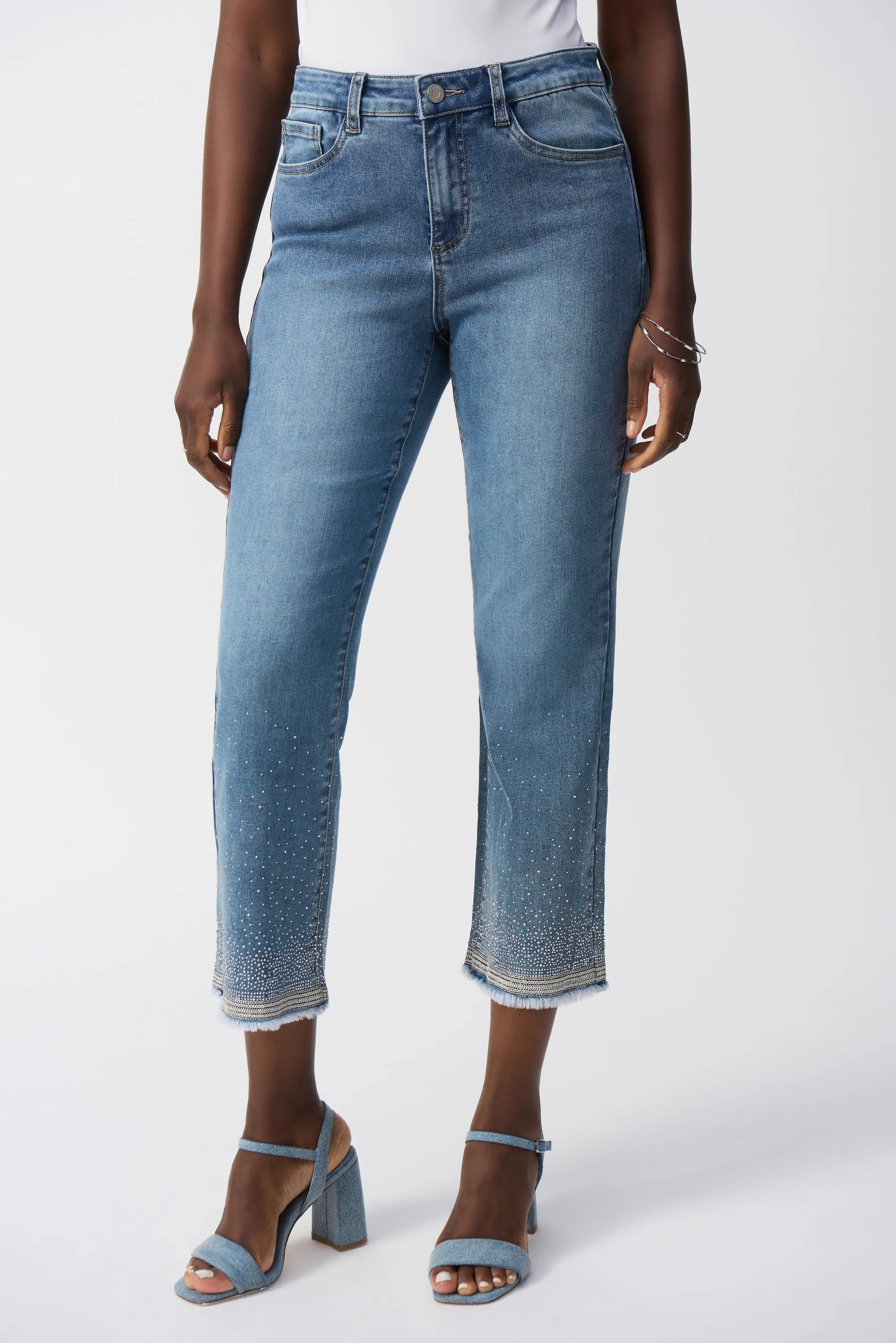 Straight FIt Crop Stretch Jeans