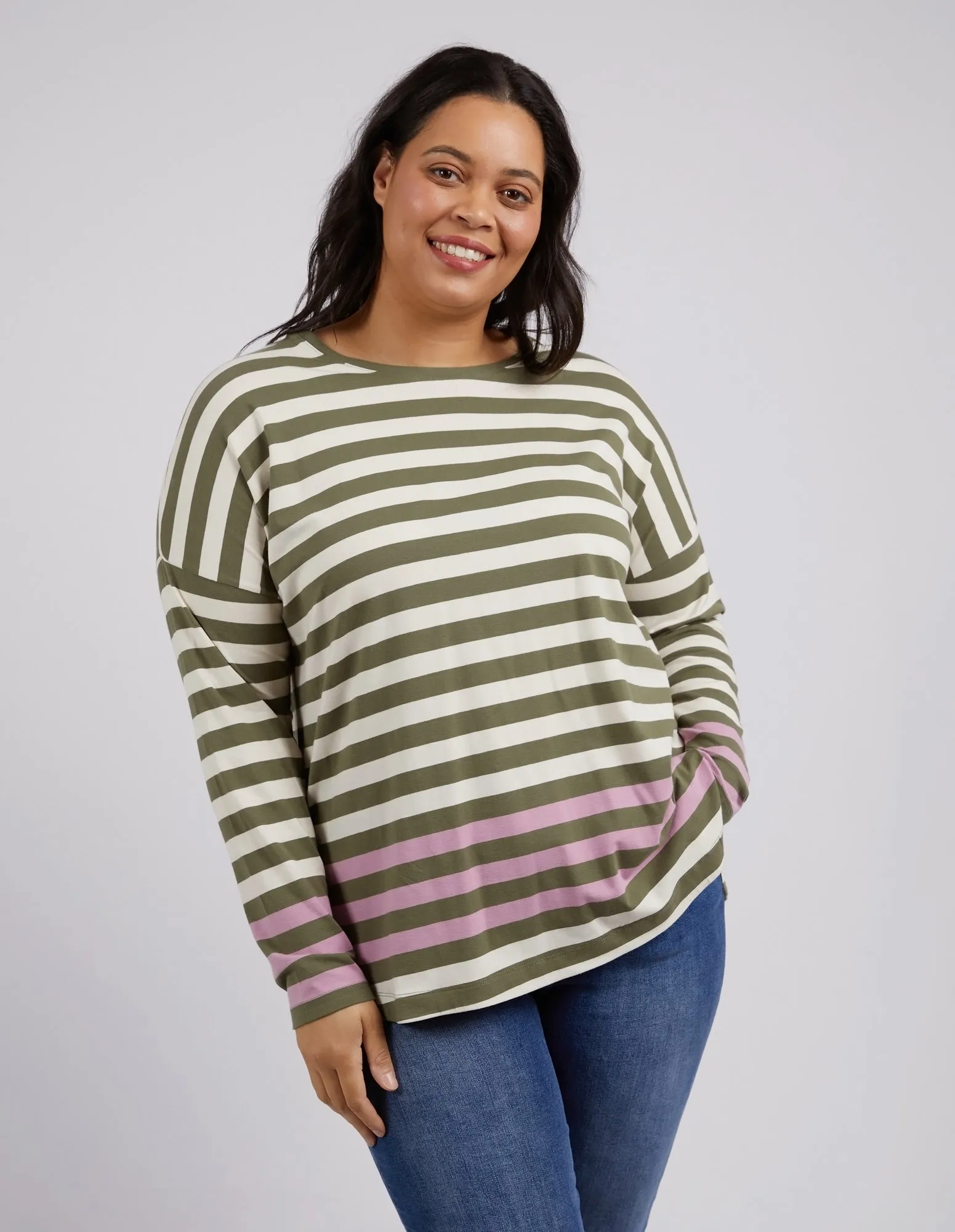 Turn Back Long Sleeve Clover & Pearl Stripe