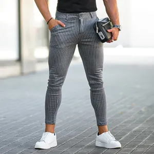 Urbane Striped Slim Fit Chino Pants