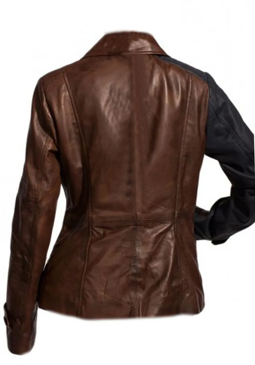 Vintage Cow Look Leather Jacket