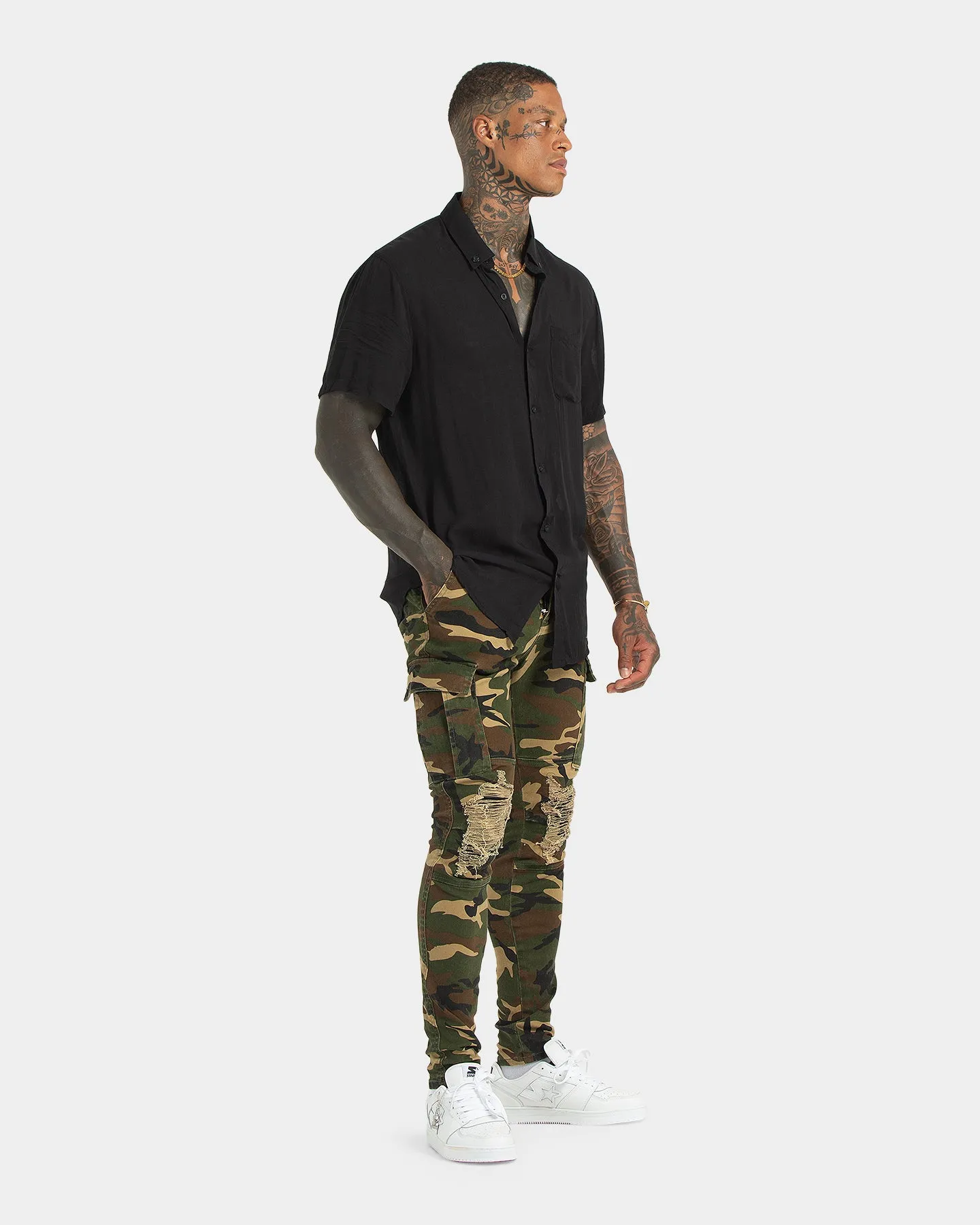 XXIII Sergeant Camo Ripped Jeans Camo